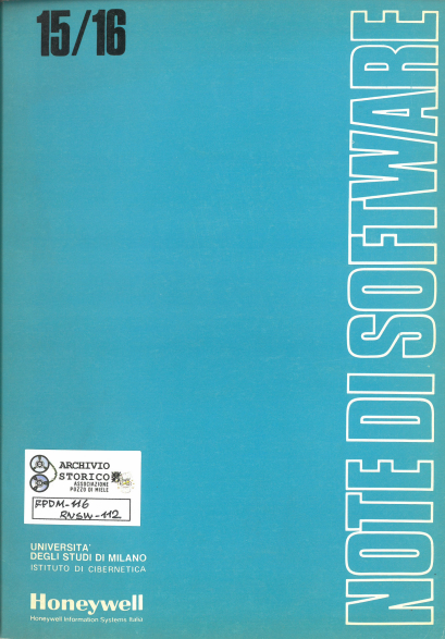 Note di software Numero 15/16